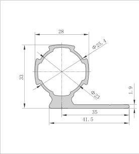 D28-E鋁合金精益管型材二維圖 D28-E鋁合金精益管型材二維圖