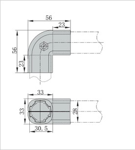 精益管L型外扣連接件二維圖 精益管L型外扣連接件二維圖