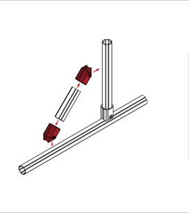 精益管45度外扣連接件安裝示意圖 精益管45度外扣連接件安裝示意圖