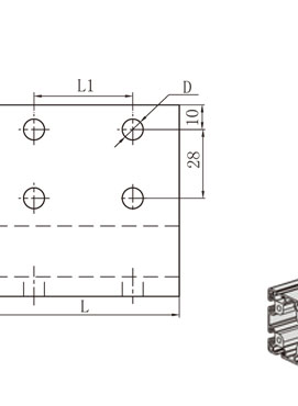 鋁型材（雙槽）強力角件物理參數2